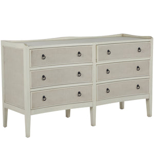 Gabby - Naomi Mahogany Wood Storage Curved Front Dresser - 6 Drawers, Antique Cream - SCH-167200