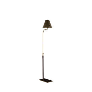 Gabby - Conway Metal Antique Brass Leather Wrapped Floor Lamp - SCH-175726