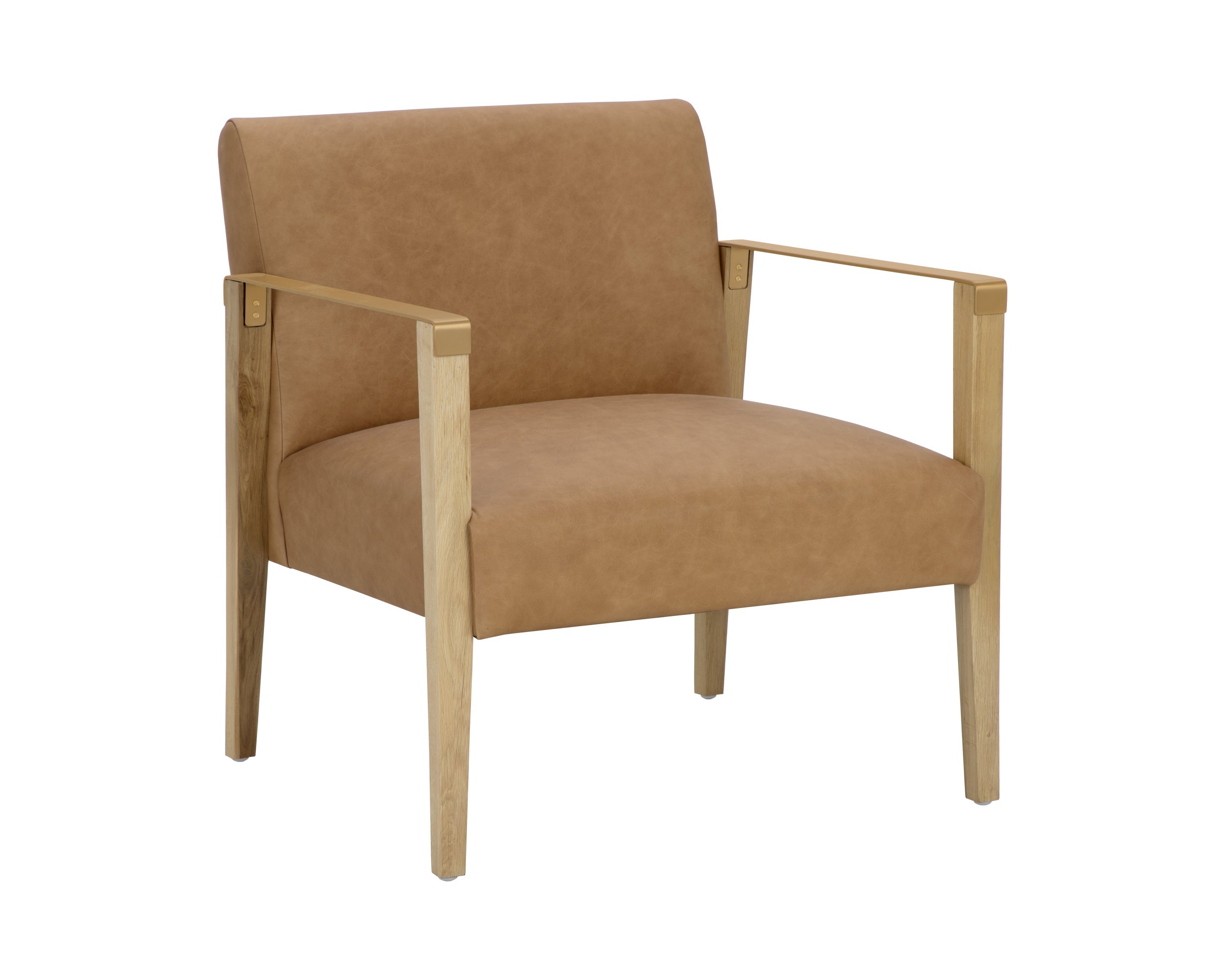 Earl Lounge Chair - Rustic Oak  Ludlow Sesame Leather