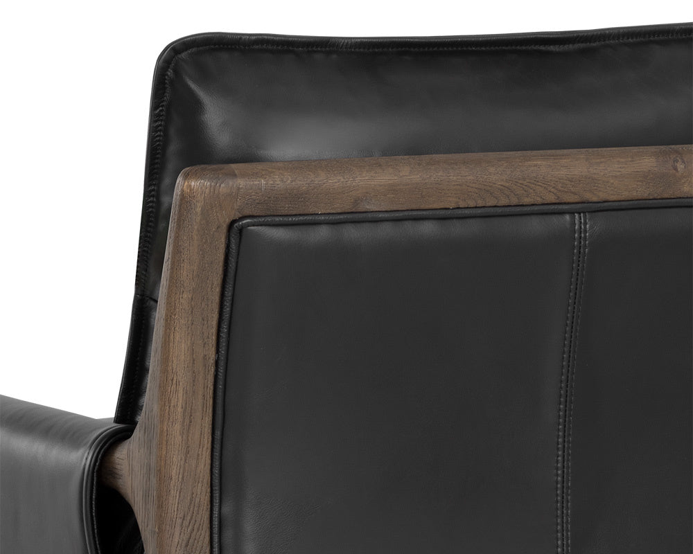 Mauti Armchair - Distressed Brown  Cortina Black Leather
