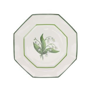 The Enchanted Home Lily of the Valley Green and White Salad Plate