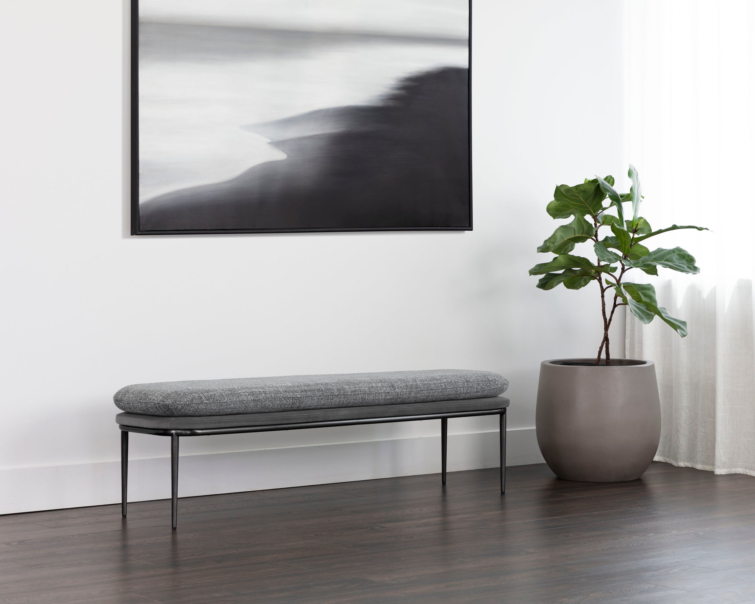 Koffi Bench - Gunmetal  Chacha Grey / Antonio Charcoal