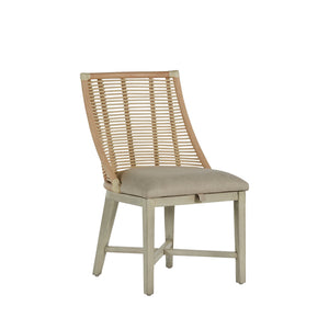 Gabby - Hamlet Natural Rattan Leather Dining Chair - White Vienna Custard Sesame - SCH-166350