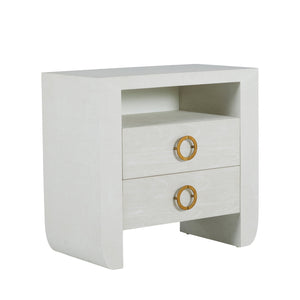 Gabby - Sherie Mindi Wood Nightstand - 2 Drawers, Cerused White - SCH-169270