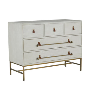 Gabby - Maya Mindi Dresser - 5 Drawers, Cerused White - SCH-169285