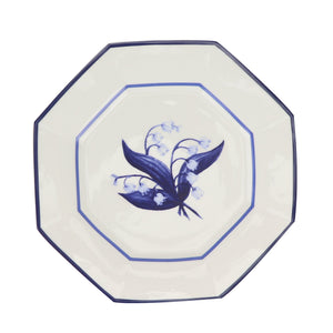 The Enchanted Home Lily of the Valley Blue and White Salad Plate