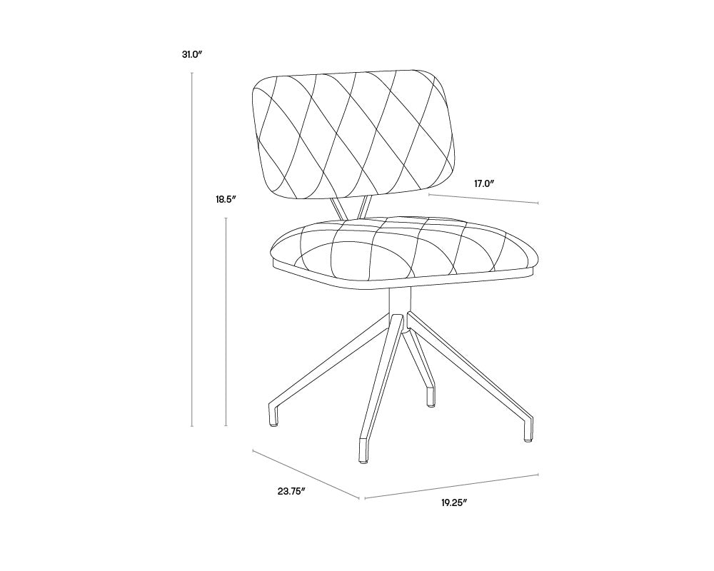 Virtu Swivel Dining Chair - Bravo Cognac