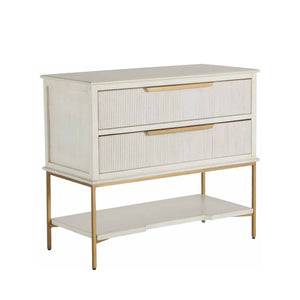 Gabby - Riggs Oak Wood Nightstand - 2 Drawers, Distressed Antique White - SCH-165070