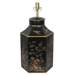 The Enchanted Home Black and Gold Hexagon Lamp