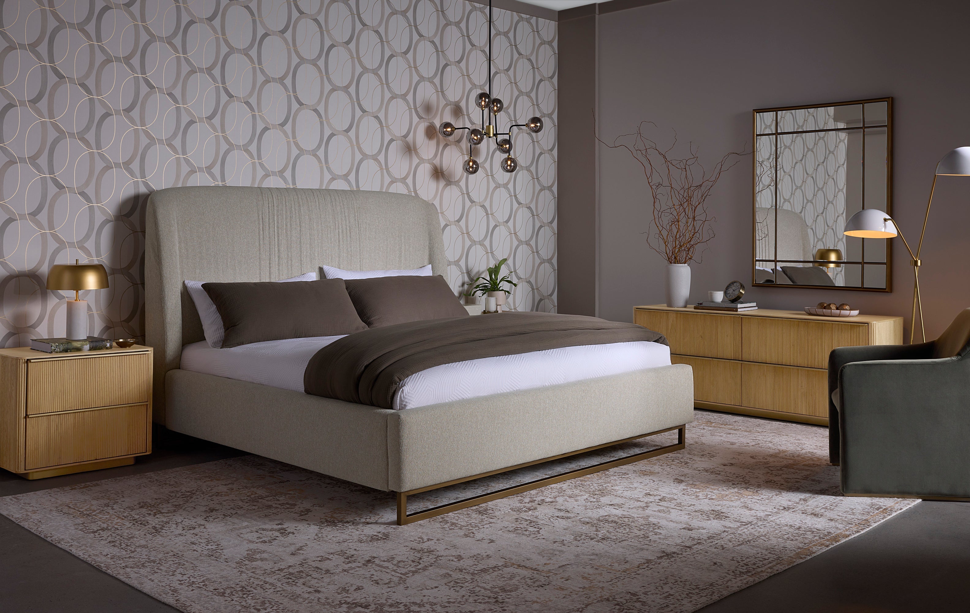 Nevin Bed - King  Dove Cream