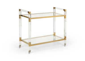 Chelsea House Acrylic Bar Cart - Brass - 383848-BASE