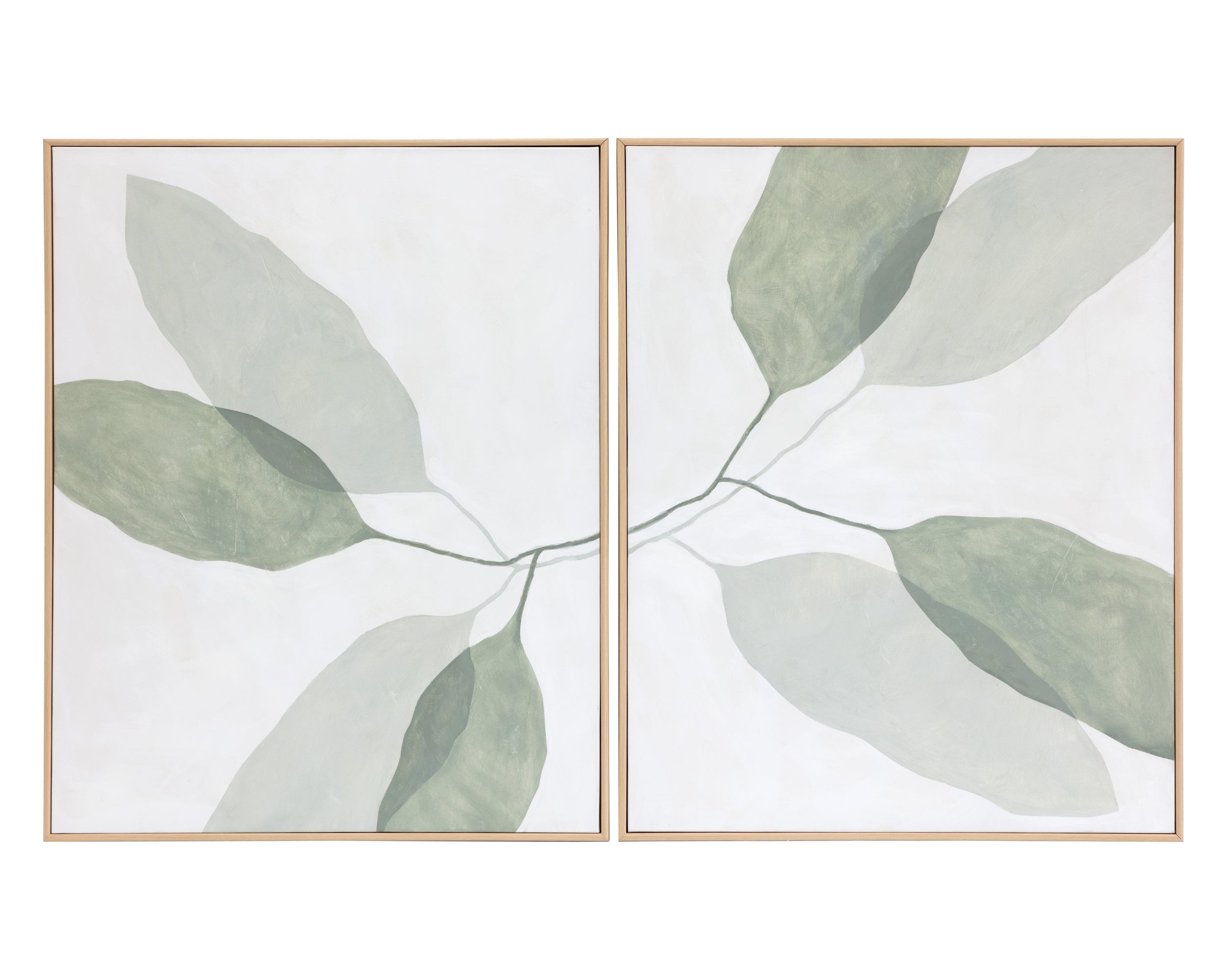Calm Reflection (Set Of 2) - 40" X 50"  Natural Floater Frame