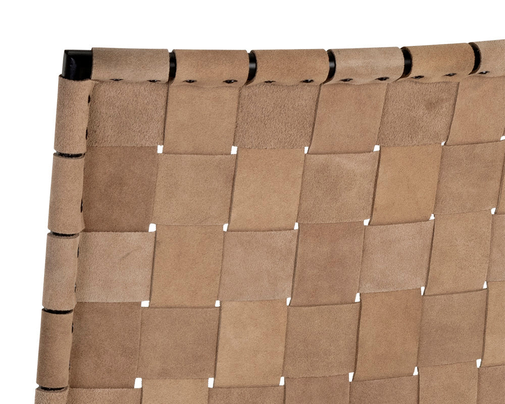 Omari Counter Stool - Suede Light Tan Leather