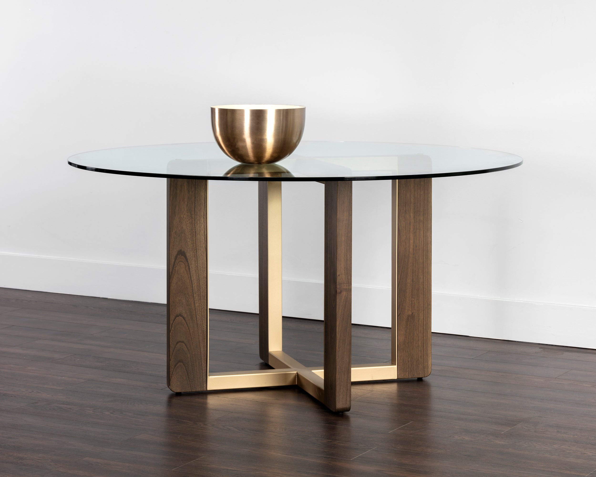 Rejane Dining Table Base - Gold  Raw Umber
