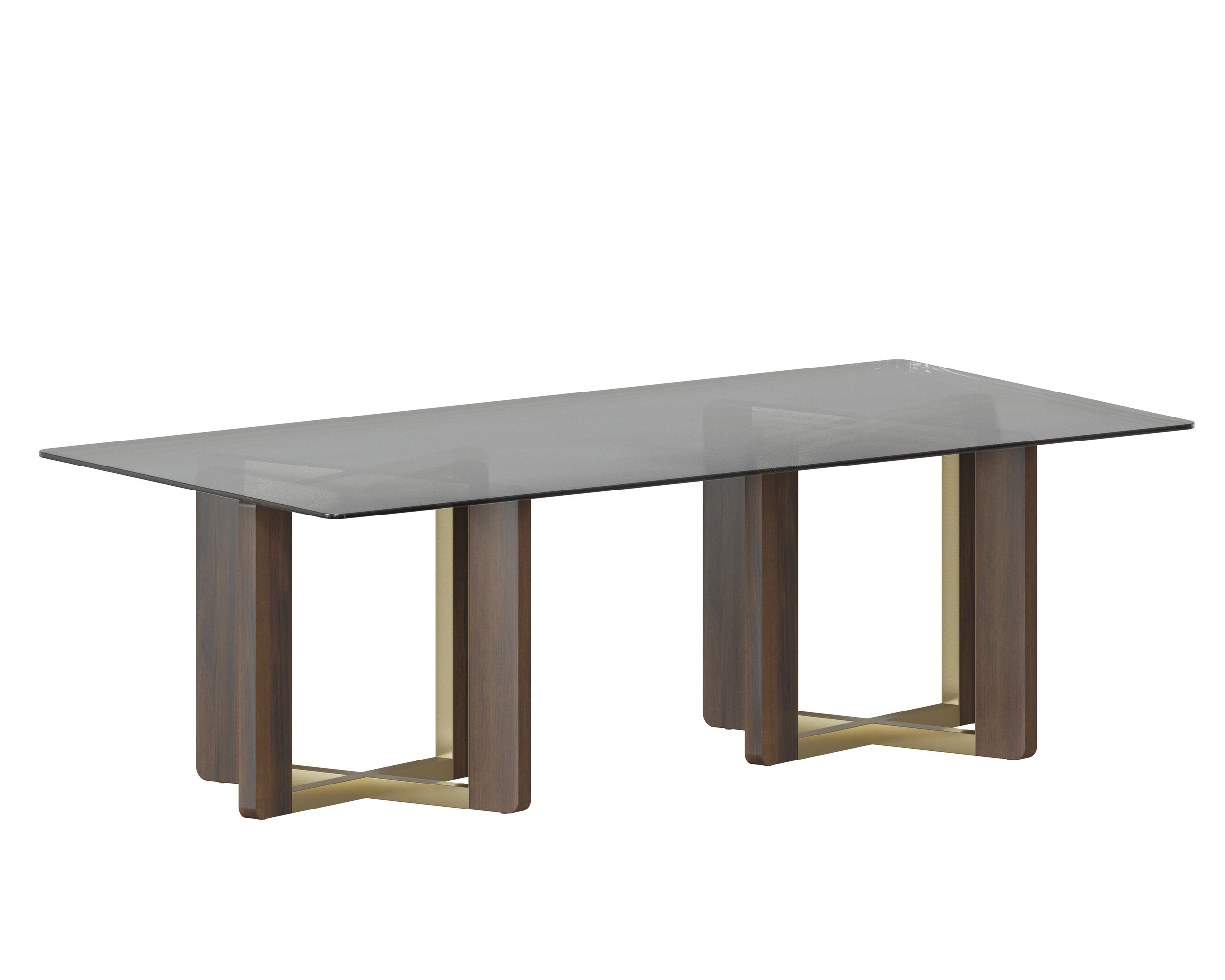 Rejane Dining Table Base - Gold  Raw Umber