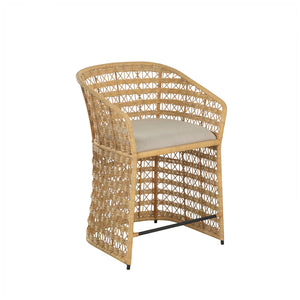 Gabby - Libby Natural Rattan Metal Sloping Arms Counter Stool - Dark Gray - SCH-166340
