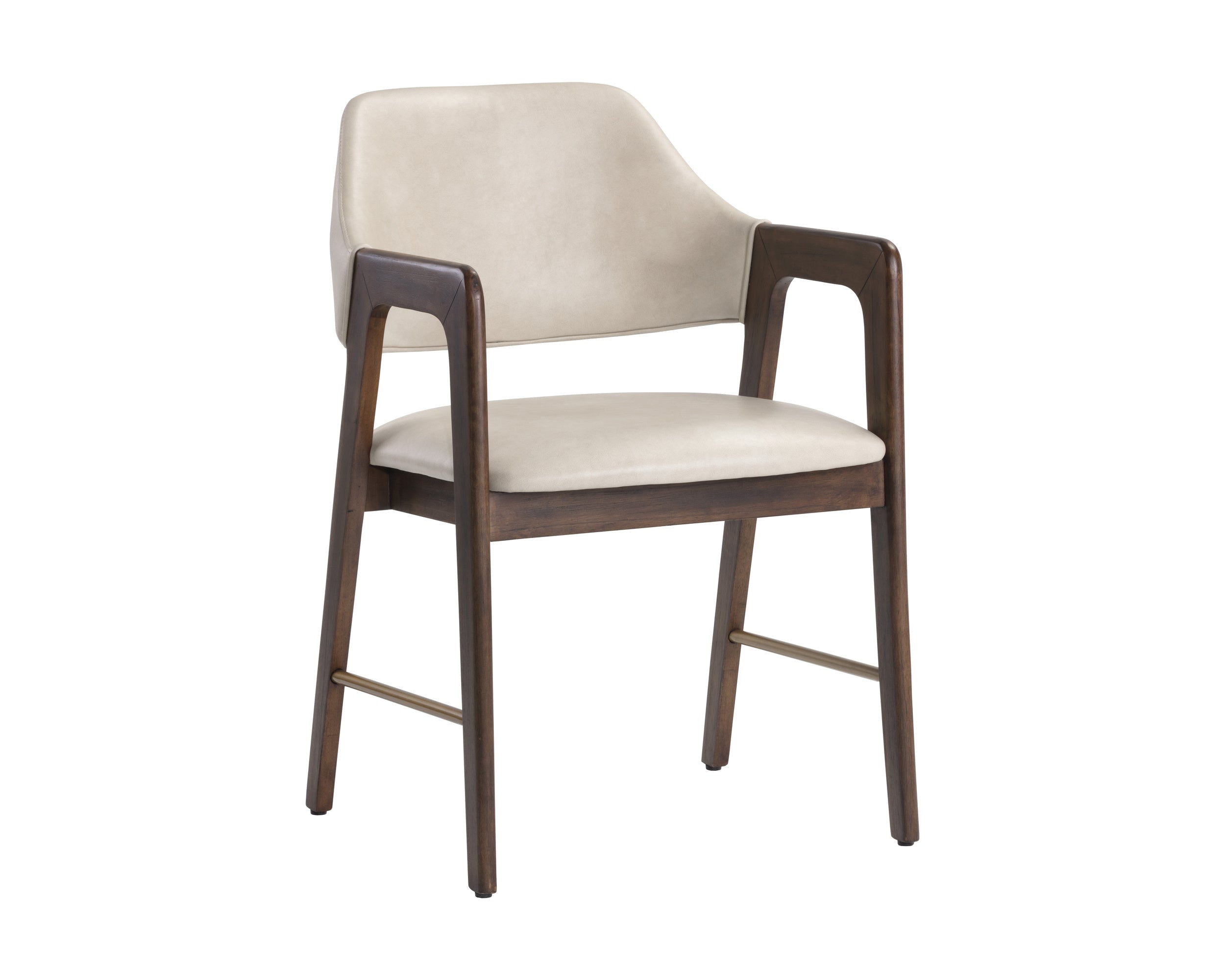 Milton Dining Armchair - Smoke Acacia  Bravo Cream