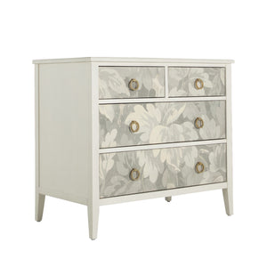Gabby - Easton Wood Personalized Patterning Chest - 3 Drawers, Antique Painted White - SCH-175528