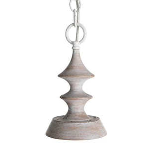 Gabby - Tovah Wood Natural Whitewashed Matte White Pendant - SCH-175106