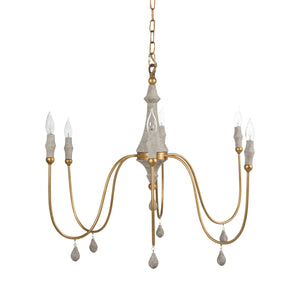 Gabby - Clay Metal Vintage Gold Distressed Ivory Chandelier - SCH-159065