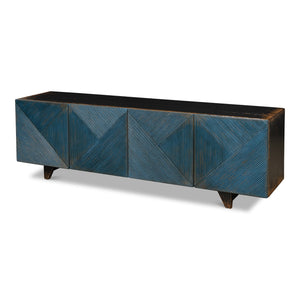 Sarreid Ltd Low Wall Console For Tv Blue - 40373