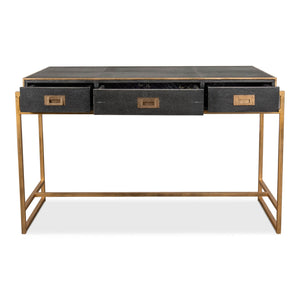 Sarreid Ltd Grey Leather Shagreen Desk - 40466