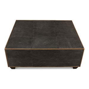 Sarreid Ltd Grey Leather Shagreen Cocktail Table - 40471