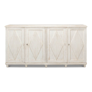 Sarreid Ltd Beecher Sideboard W/4 Doors Whitewash - 40521