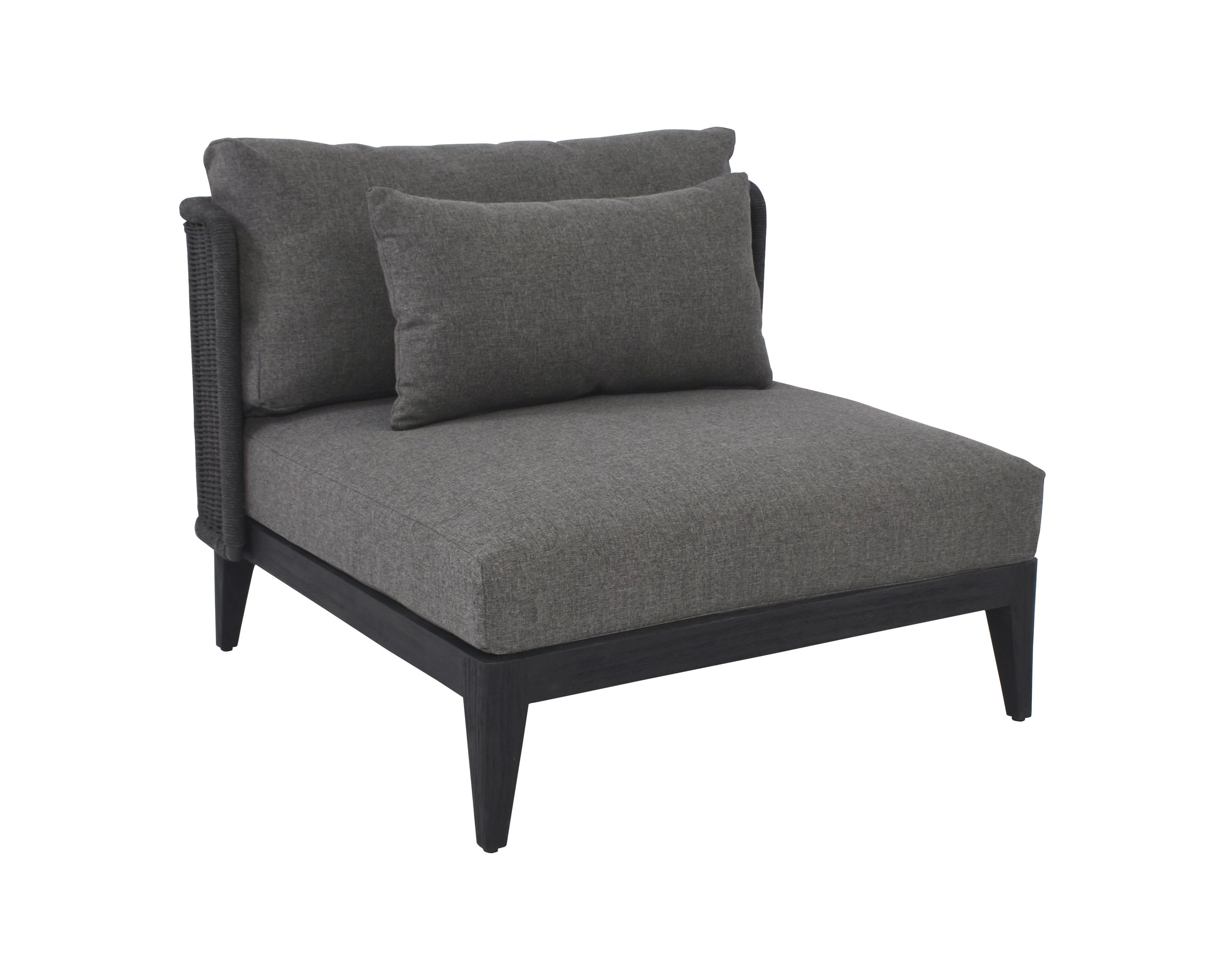 Ibiza Armless Chair - Charcoal  Gracebay Grey