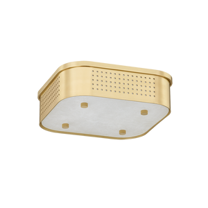 Hudson Valley Lighting Madison Square Flush Mount-Aged Brass