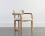 Madrone Dining Armchair - Rustic Oak  Heather Ivory Tweed