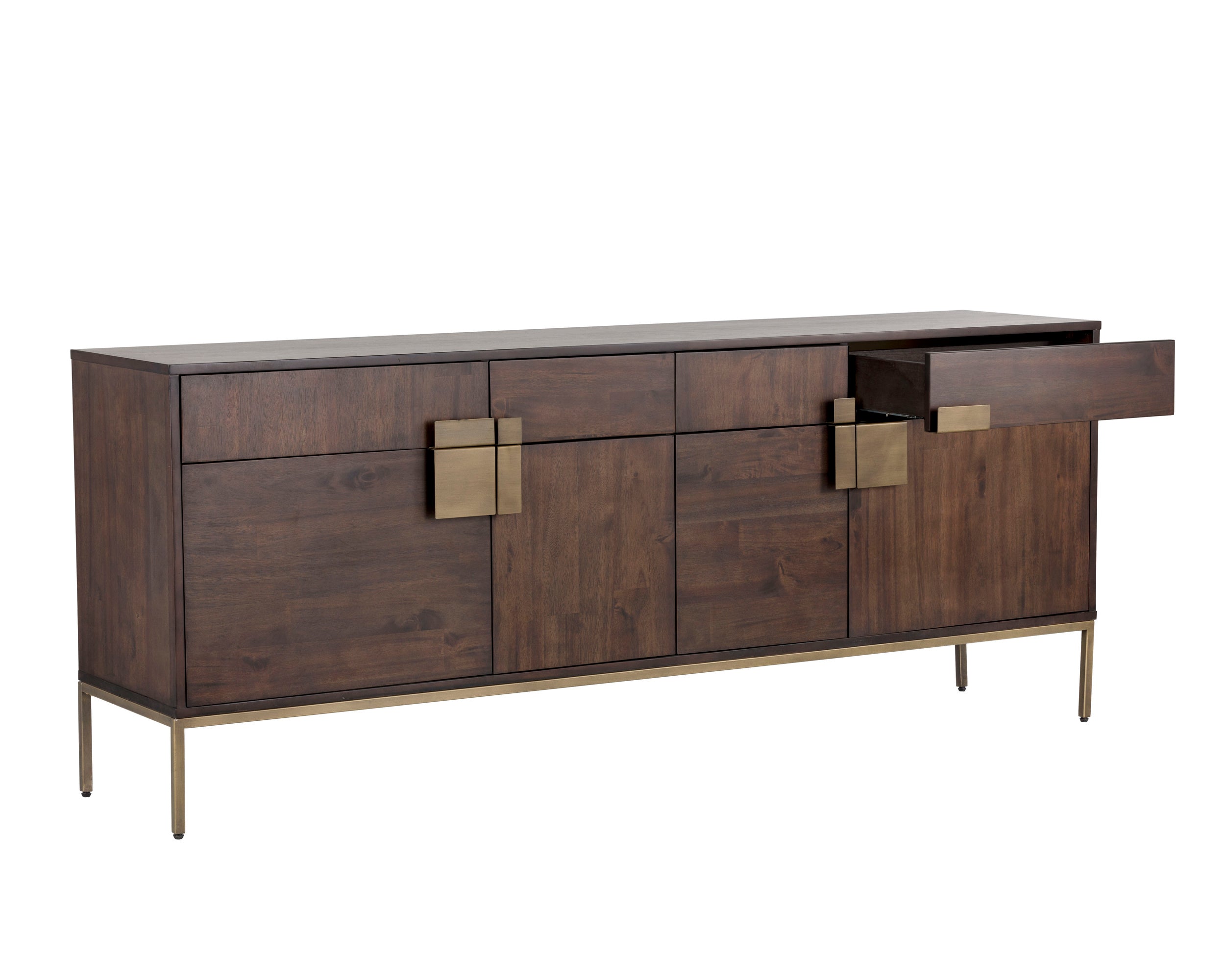 Jade Sideboard - Antique Brass  Dark Mango