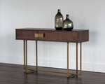 Jade Console Table - Antique Brass  Dark Mango