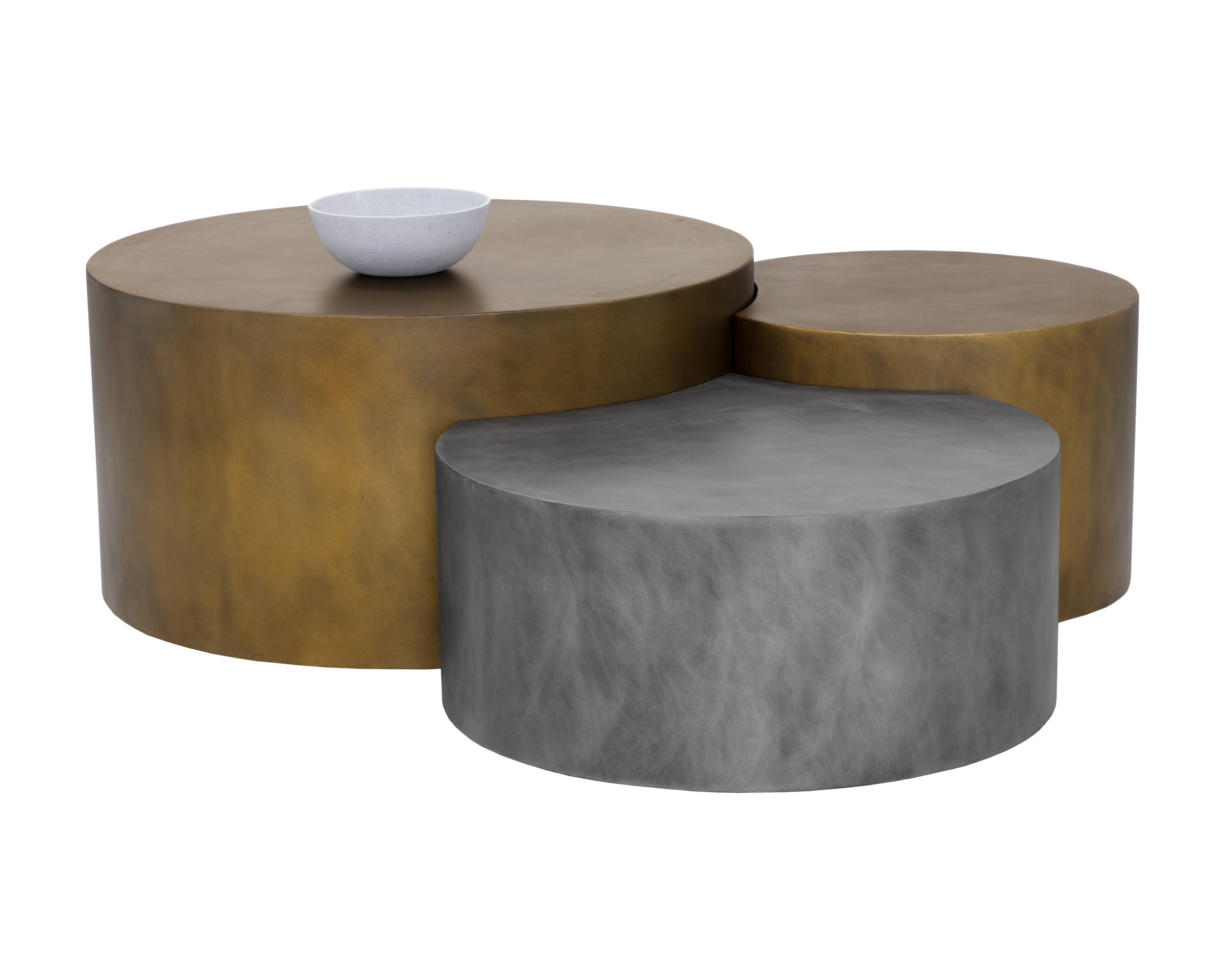 Neo Coffee Tables (Set Of 3) - Antique Brass
