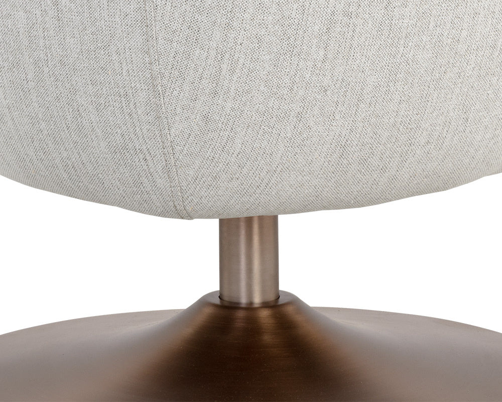 Carine Swivel Lounge Chair - Mina Taupe