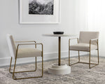 Marlowe Bistro Table - Antique Brass  White