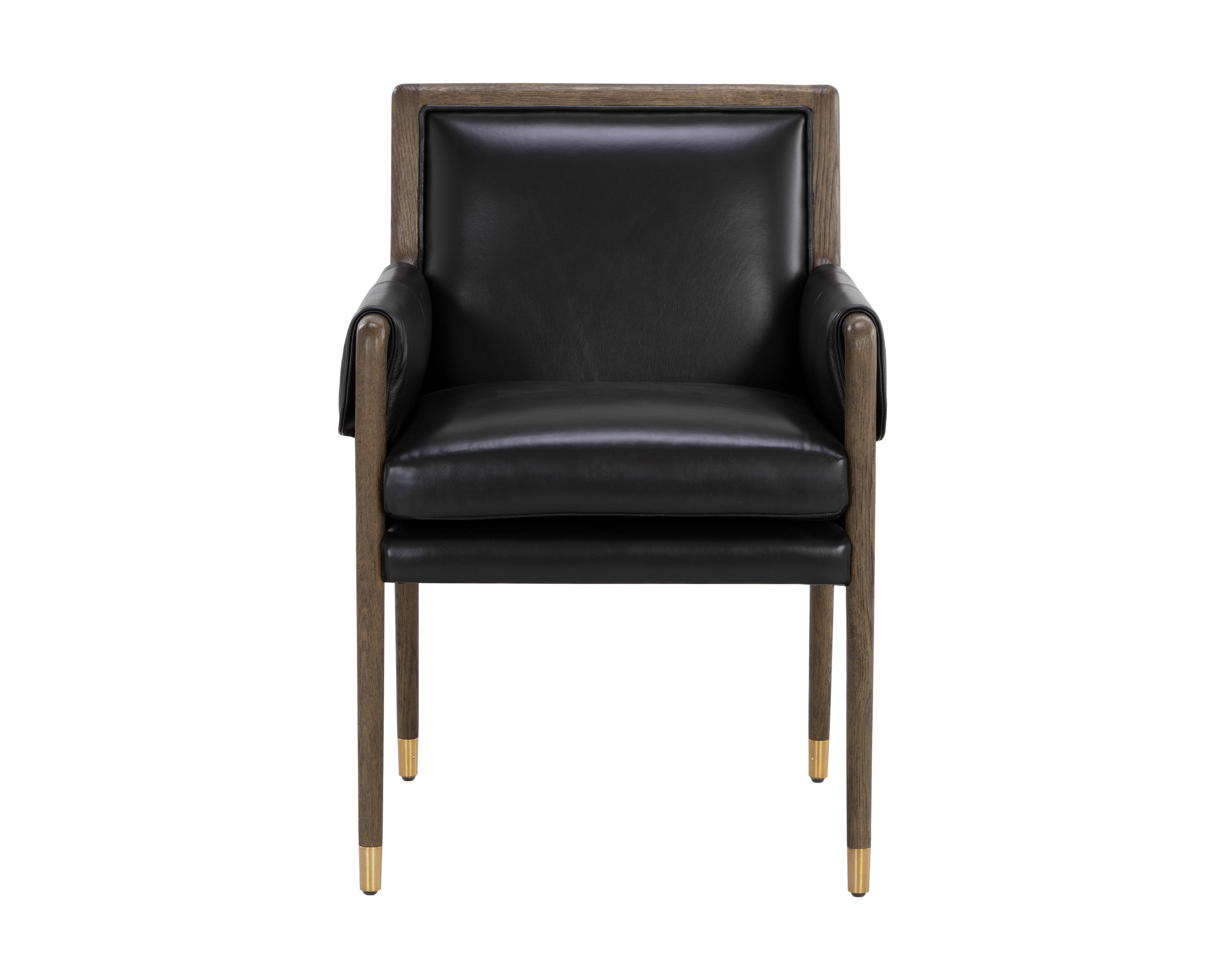 Mauti Dining Armchair - Distressed Brown  Cortina Black Leather