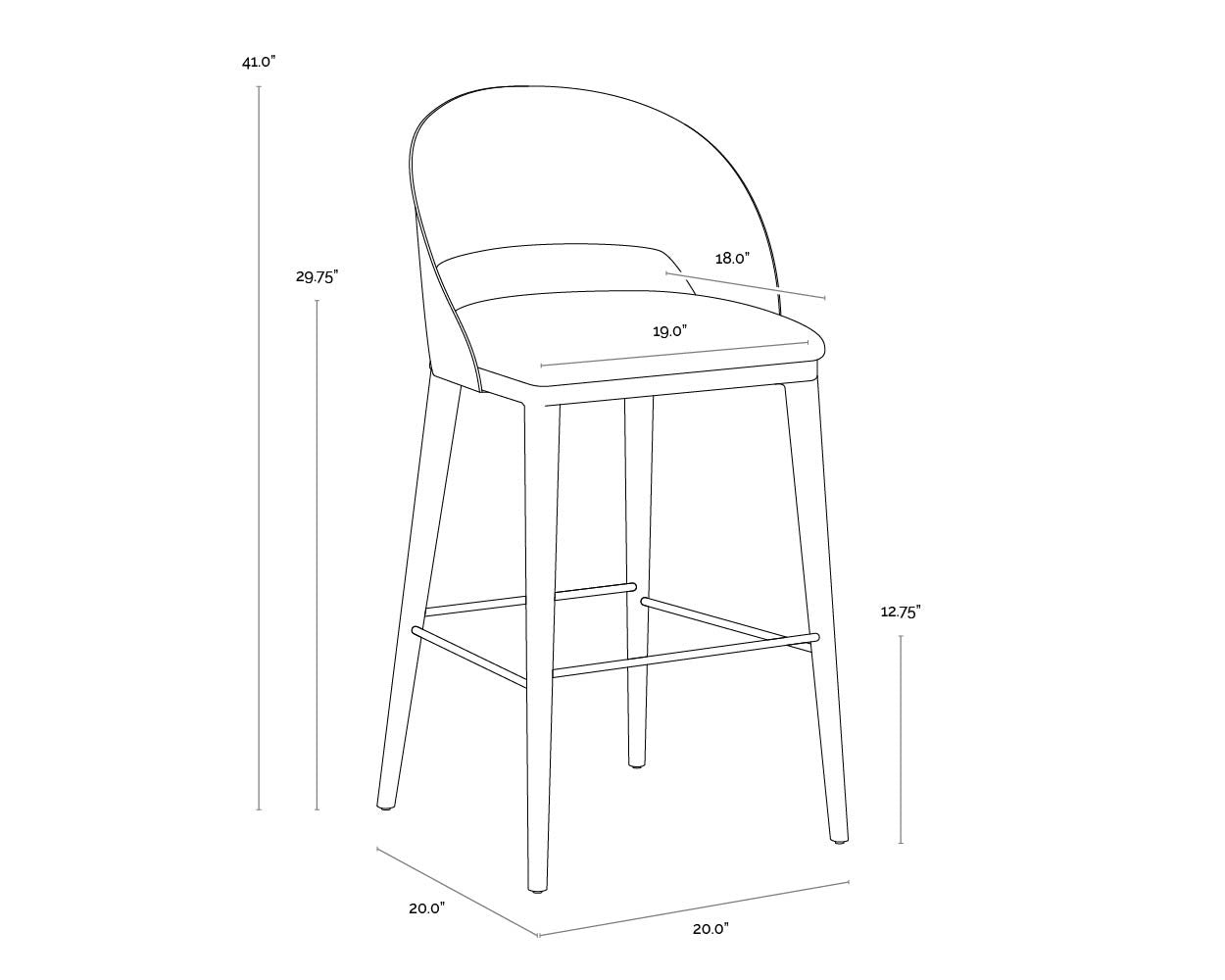 Dezirae Barstool - Black  Cognac Leather