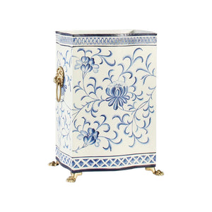 Chelsea House Blue/White Wastebasket - 380861