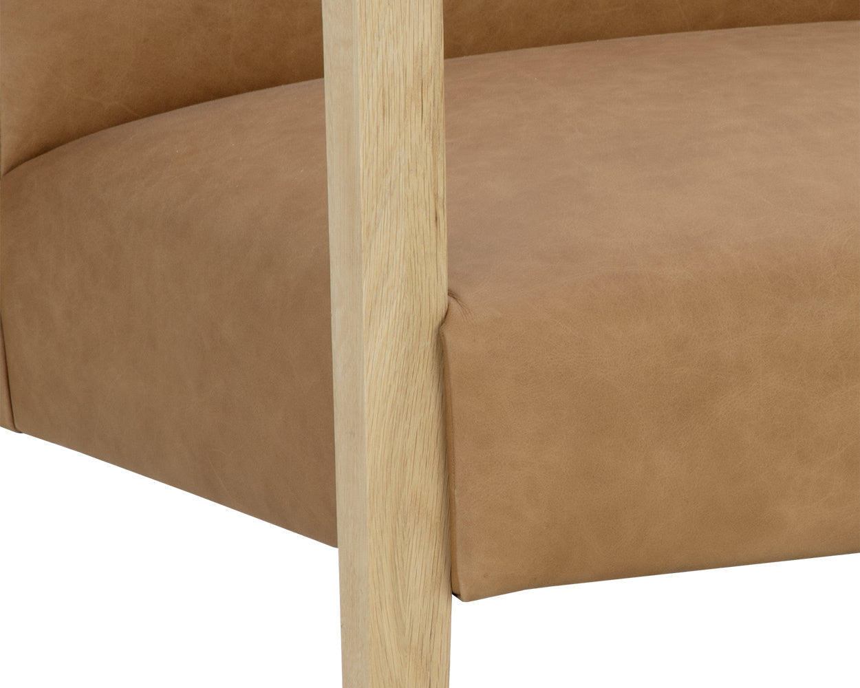 Earl Lounge Chair - Rustic Oak  Ludlow Sesame Leather