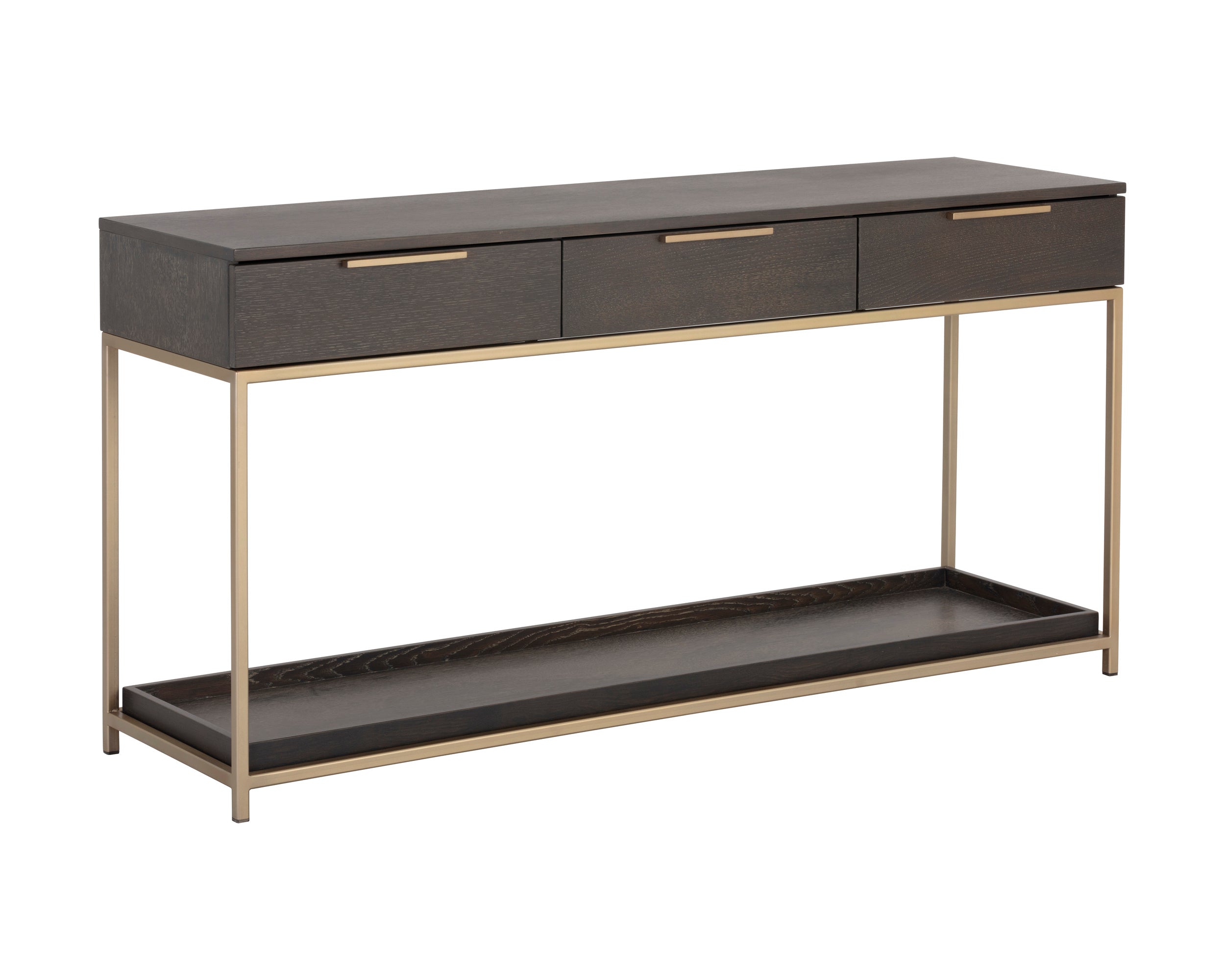 Rebel Console Table With Drawers  - Gold  Charcoal Grey