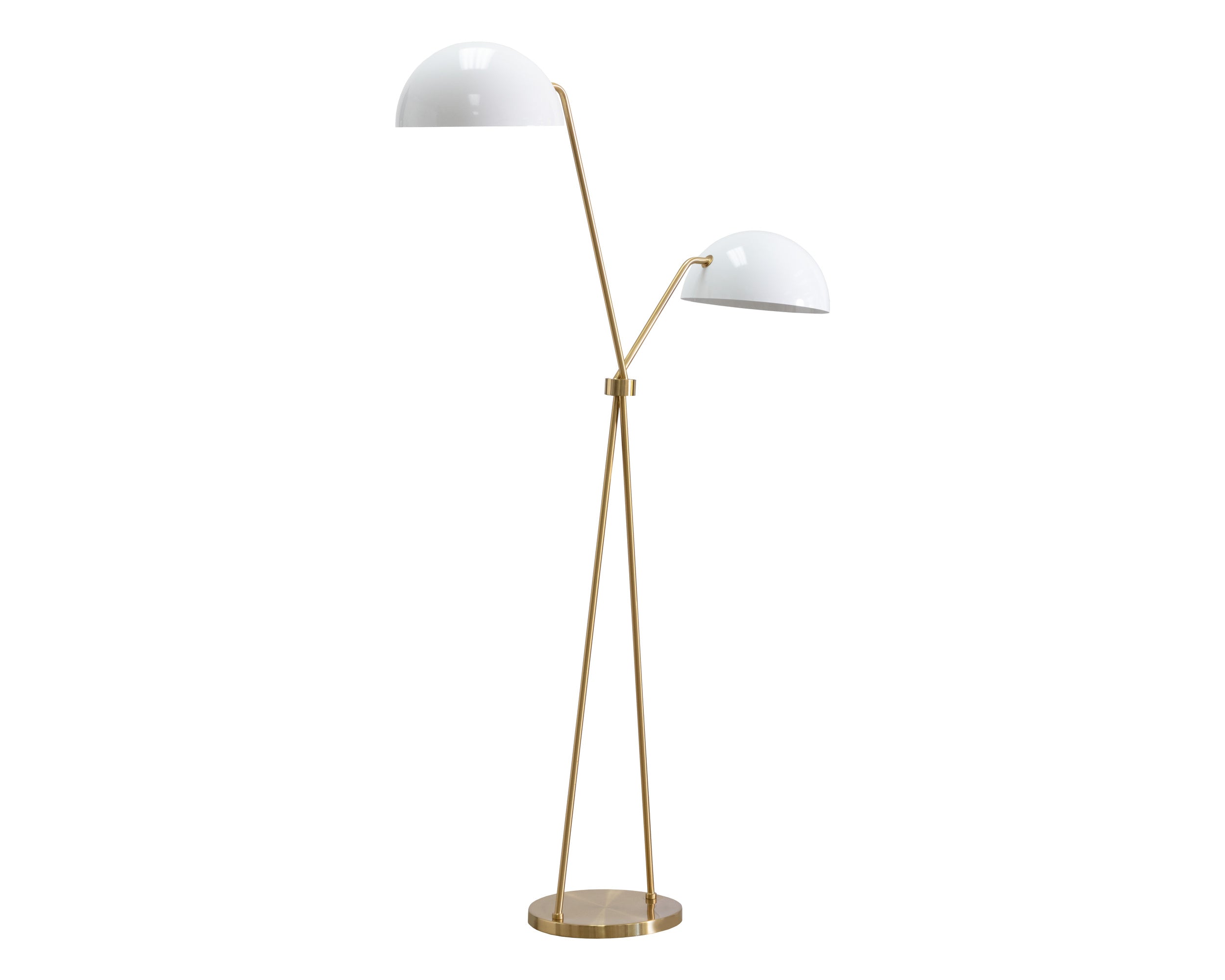 Faven Floor Lamp - Brass  White