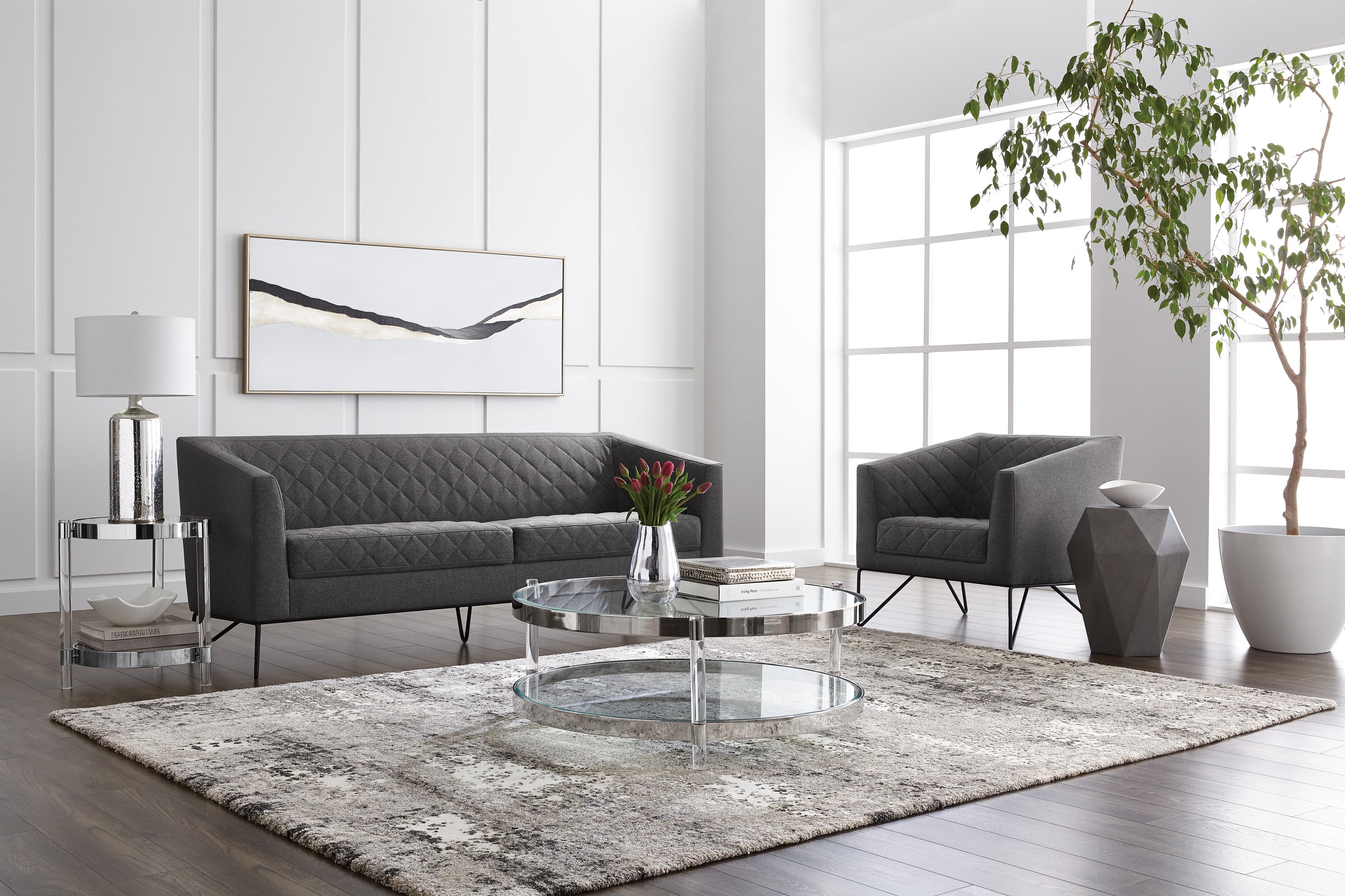 Frequency - 72" X 30"  Silver Floater Frame