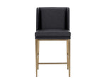 Joplin Counter Stool - Milliken Charcoal / Vera White Pepper