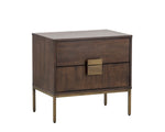 Jade Nightstand - Antique Brass  Dark Mango