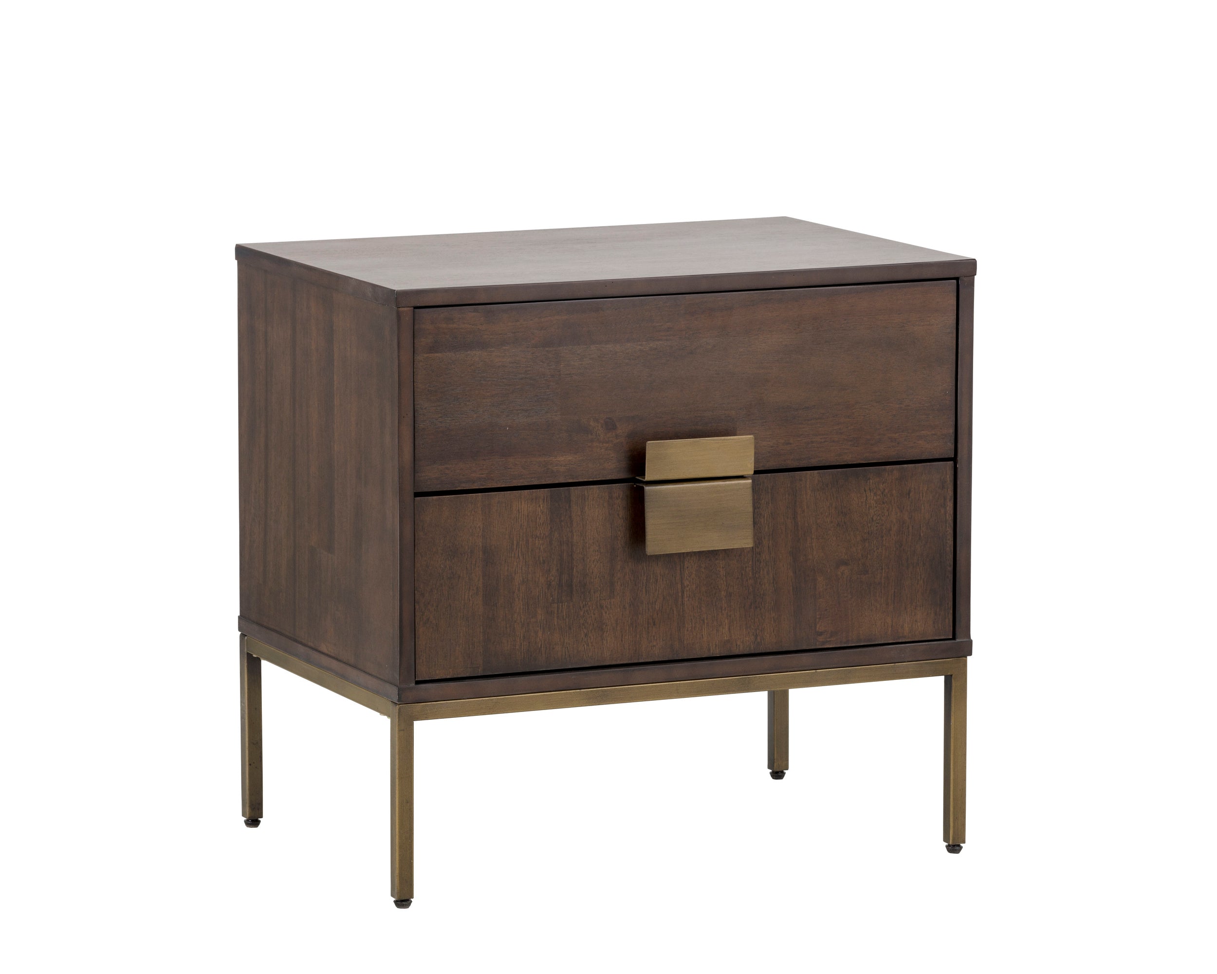 Jade Nightstand - Antique Brass  Dark Mango