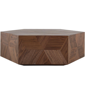 Gabby - Santiago Wood Hexagon Pedestal Coffee Table - SCH-175446
