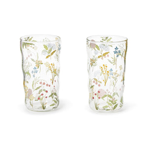Two's Company Garden Delight 18 Pc UN Tumbler Drinking Glass Unit