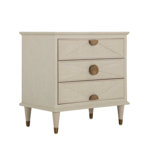 Gabby - Emberly Oak Wood Nightstand - 3 Drawers, Ceruse White - SCH-175413