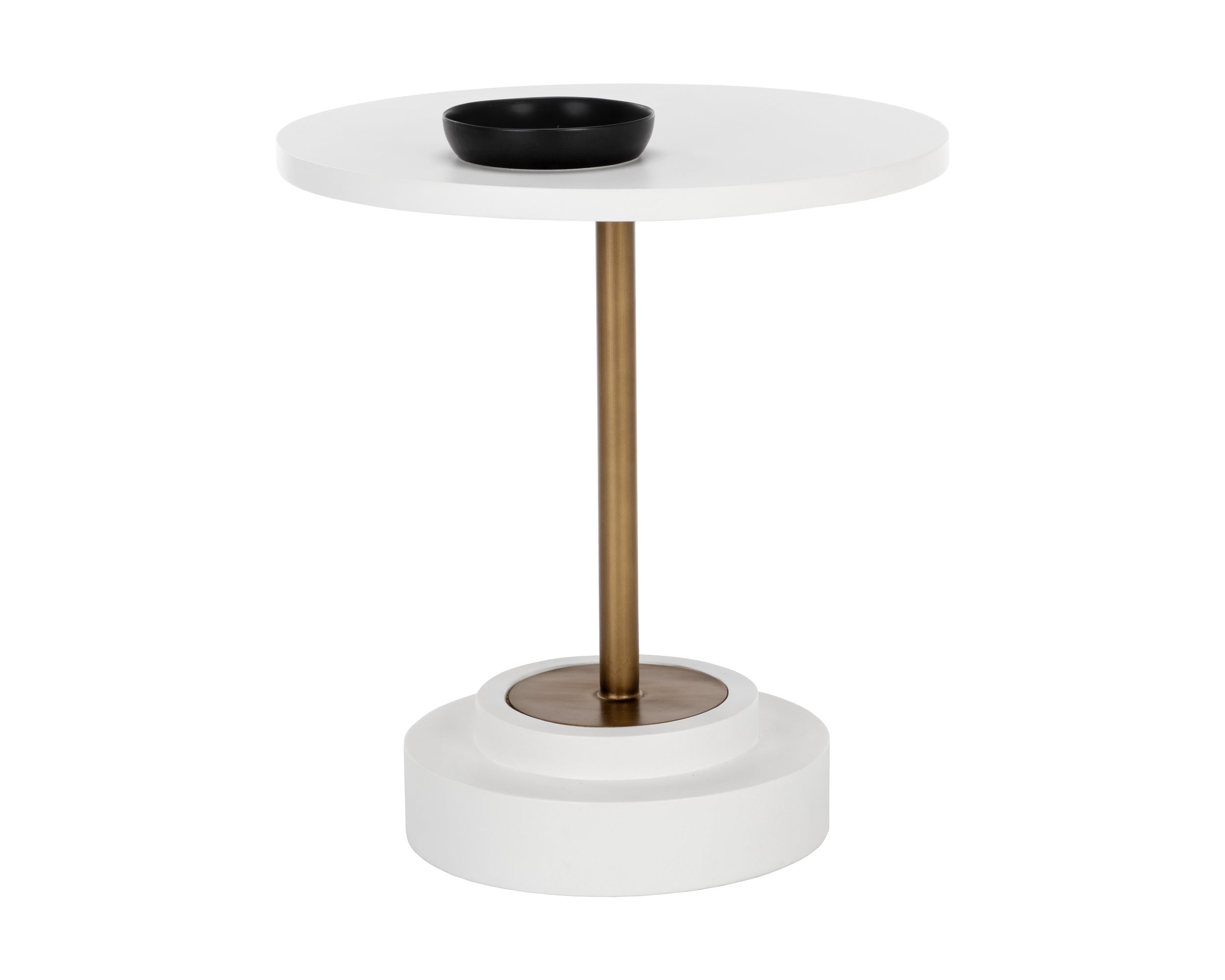 Marlowe Bistro Table - Antique Brass  White